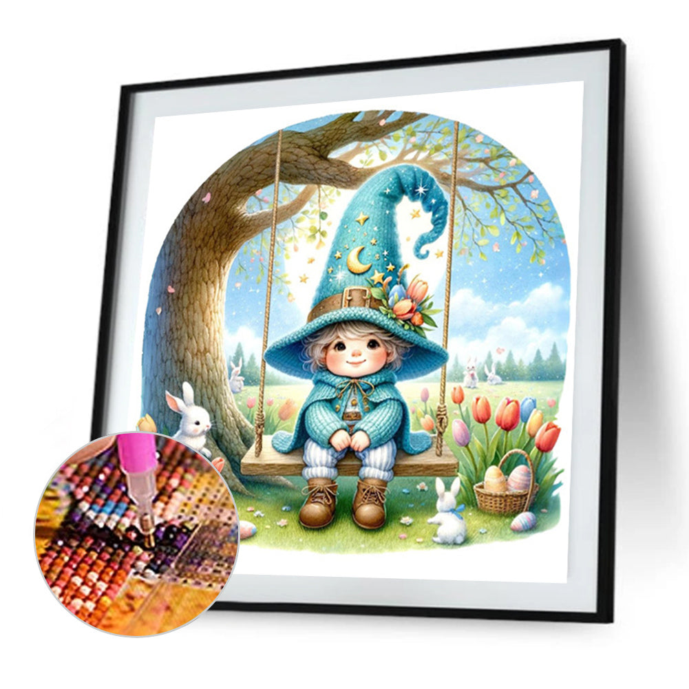 Swing Gnome - Full AB Round Drill Diamond Painting 30*30CM