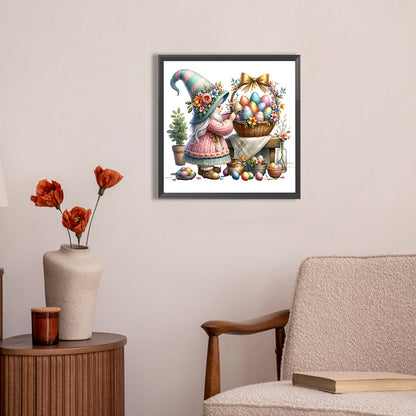 Gnome Painting Easter Eggs - Full AB Round Drill Diamond Painting 30*30CM