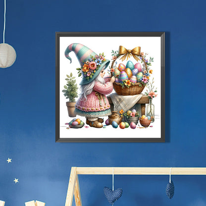 Gnome Painting Easter Eggs - Full AB Round Drill Diamond Painting 30*30CM