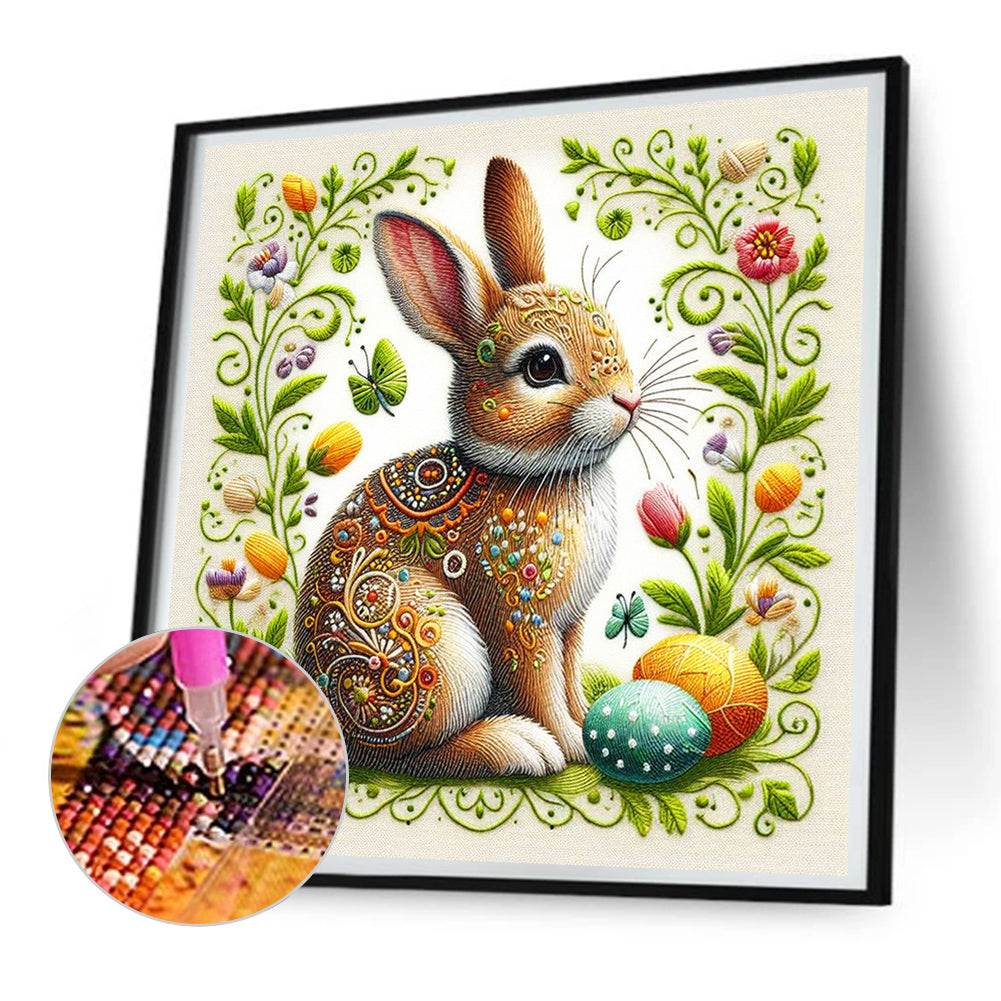 Embroidery Easter Egg Rabbit - Full Round Drill Diamond Painting 30*30CM