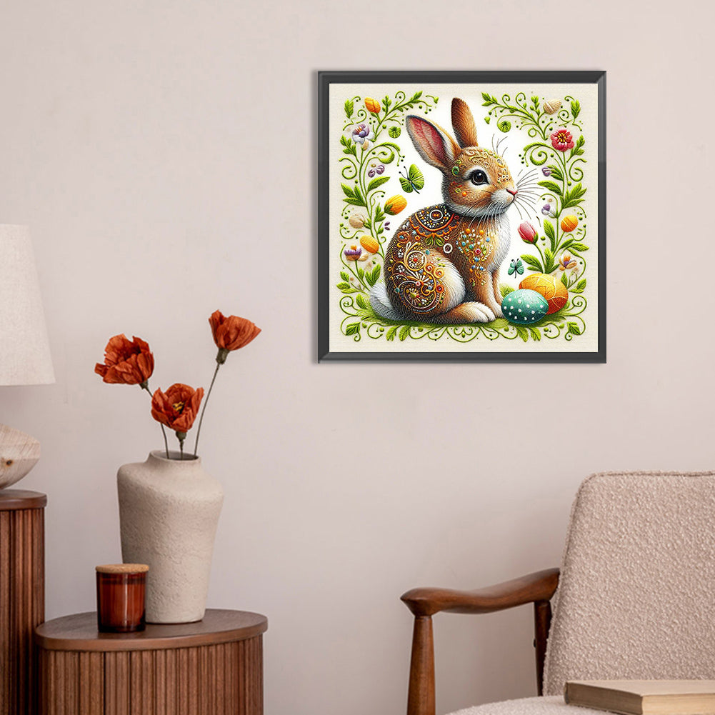 Embroidery Easter Egg Rabbit - Full Round Drill Diamond Painting 30*30CM