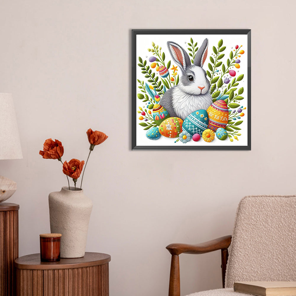 Embroidery Bush Rabbit - Full Round Drill Diamond Painting 30*30CM