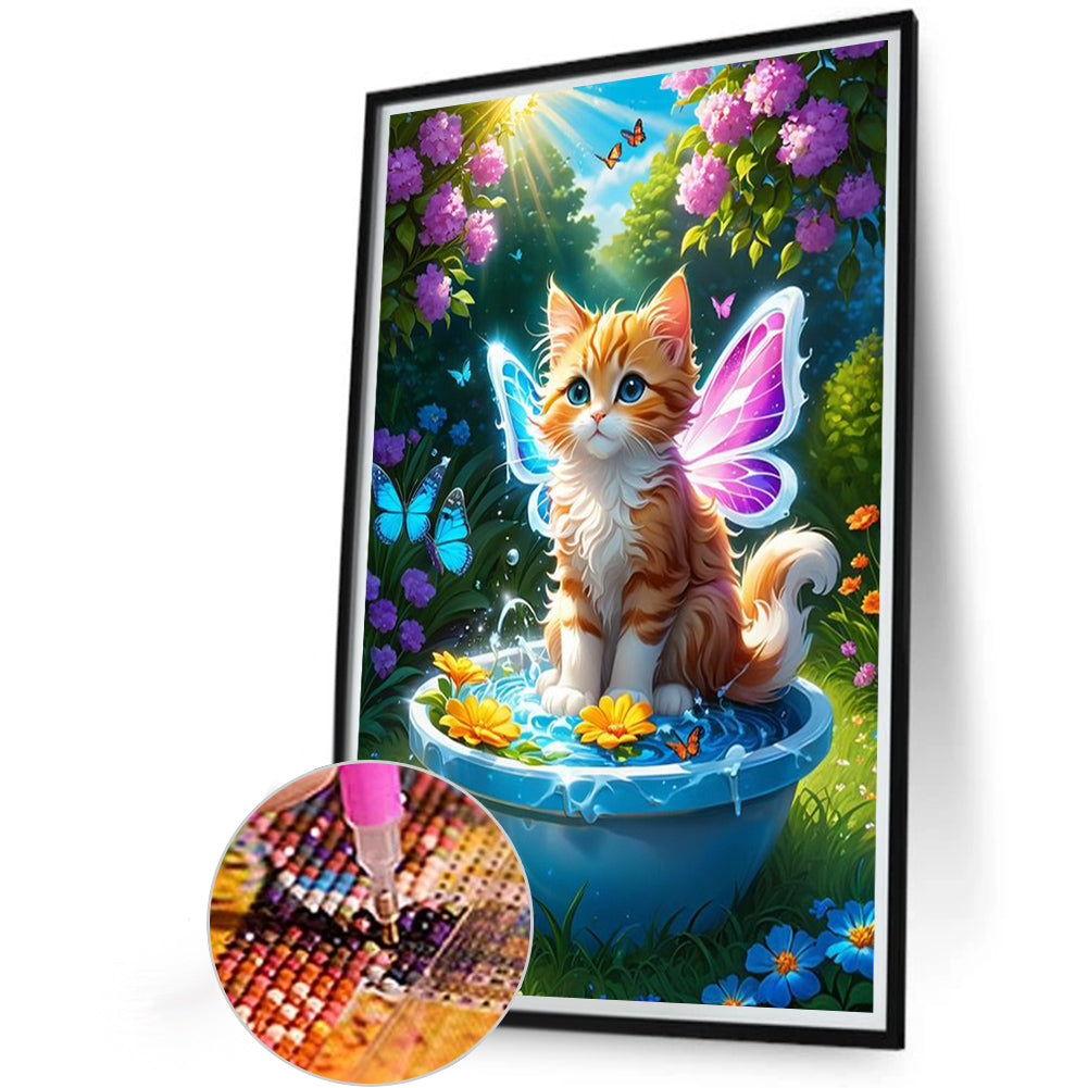 Wings Kitten - Full Round Drill Diamond Painting 40*60CM