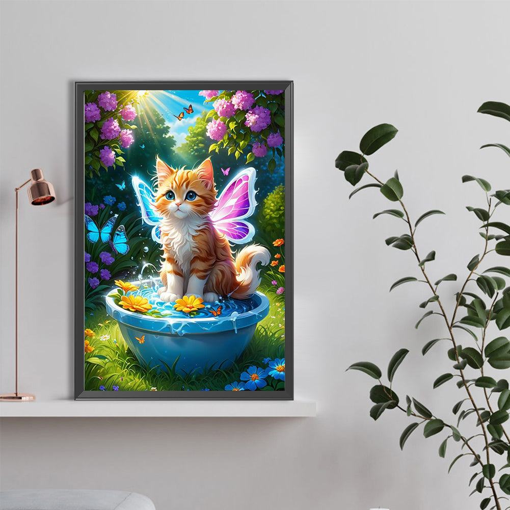 Wings Kitten - Full Round Drill Diamond Painting 40*60CM