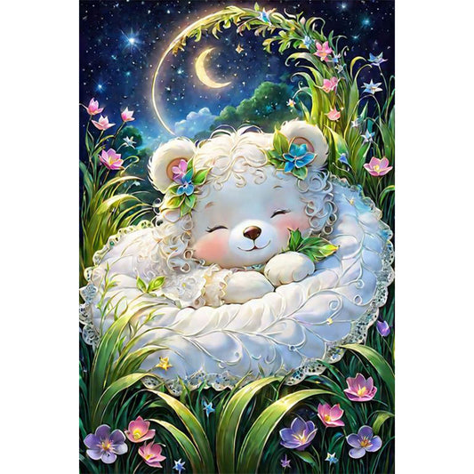 Little White Bear - Full Round Drill Diamond Painting 40*60CM