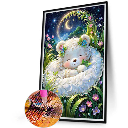 Little White Bear - Full Round Drill Diamond Painting 40*60CM
