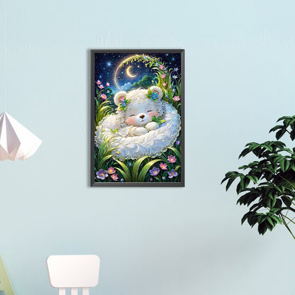 Little White Bear - Full Round Drill Diamond Painting 40*60CM