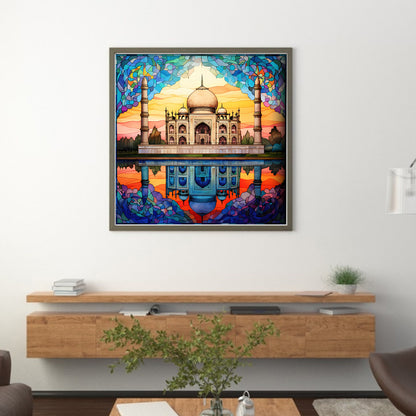 Glass Painting-Taj Mahal, India - 11CT Stamped Cross Stitch 50*50CM