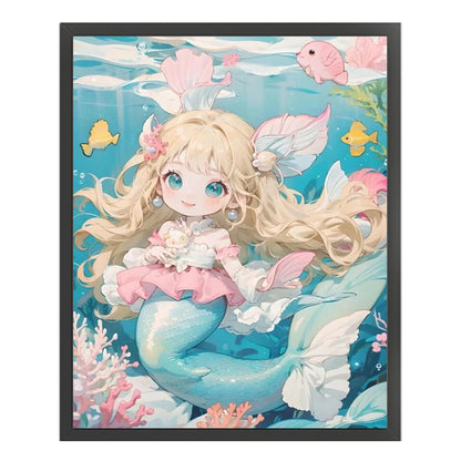 Cartoon Little Mermaid - 11CT Stamped Cross Stitch 40*50CM