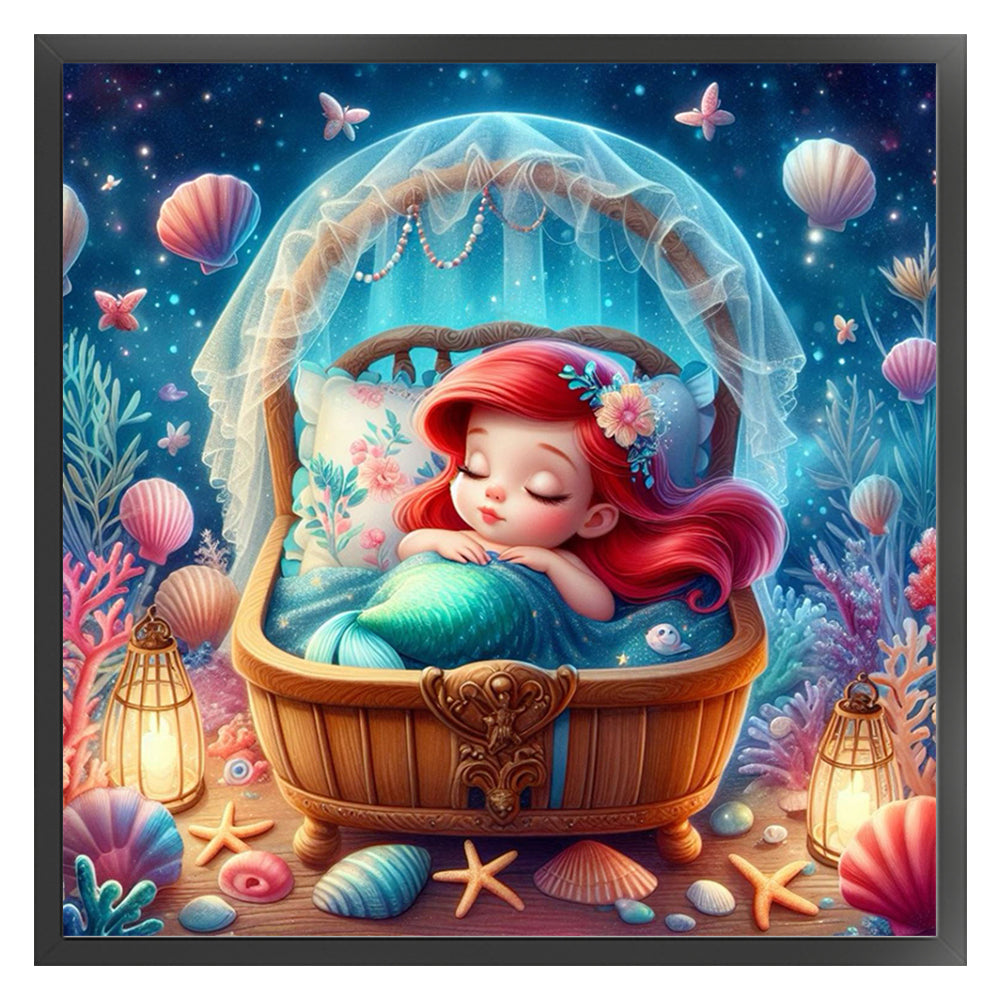 Disney-Princess Ariel - 11CT Stamped Cross Stitch 50*50CM