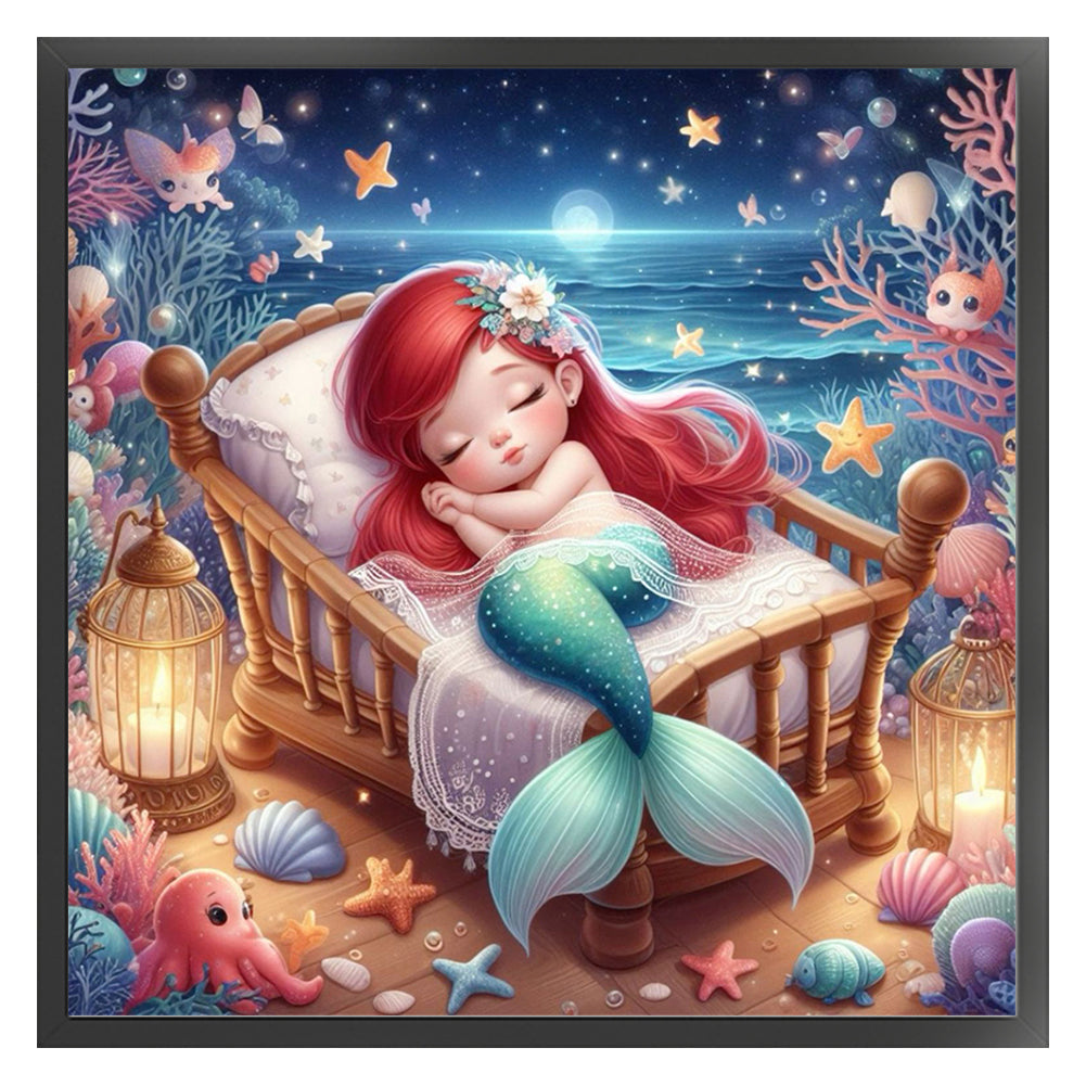 Disney-Princess Ariel - 11CT Stamped Cross Stitch 50*50CM