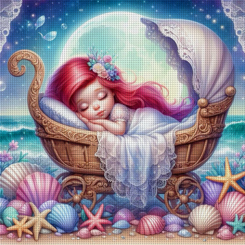 Disney-Princess Ariel - 11CT Stamped Cross Stitch 50*50CM