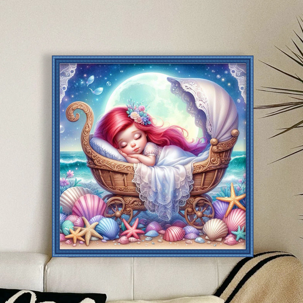 Disney-Princess Ariel - 11CT Stamped Cross Stitch 50*50CM