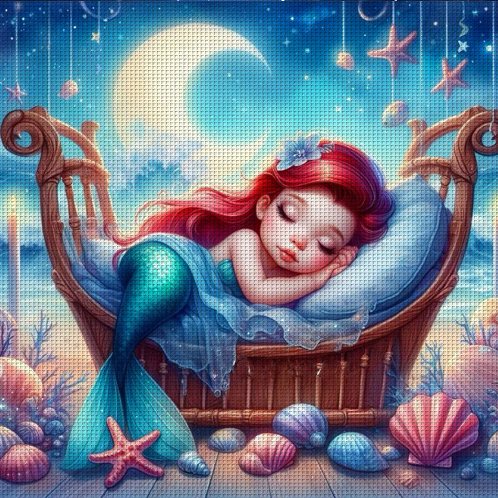 Disney-Princess Ariel - 11CT Stamped Cross Stitch 50*50CM