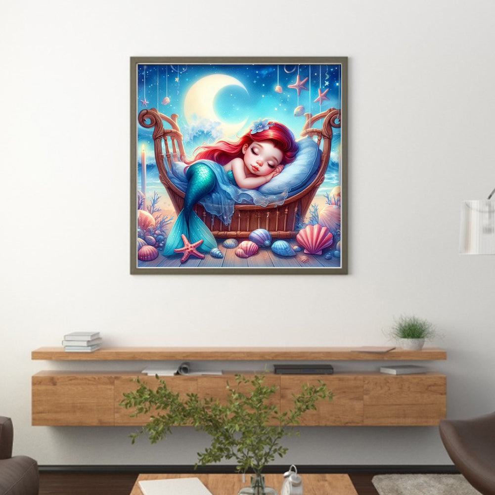 Disney-Princess Ariel - 11CT Stamped Cross Stitch 50*50CM