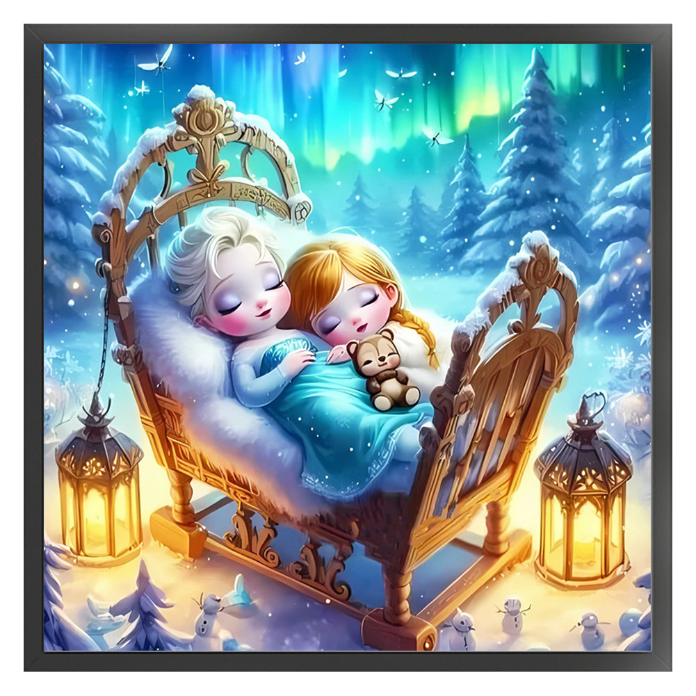 Disney-Princess Elsa And Anna - 11CT Stamped Cross Stitch 50*50CM