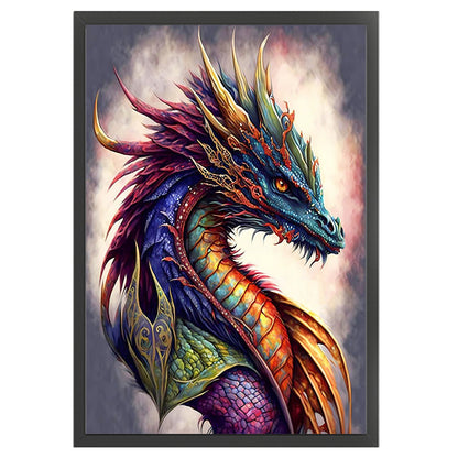 Retro Poster - Dragon Reading A Book - 11CT Stamped Cross Stitch 40*60CM