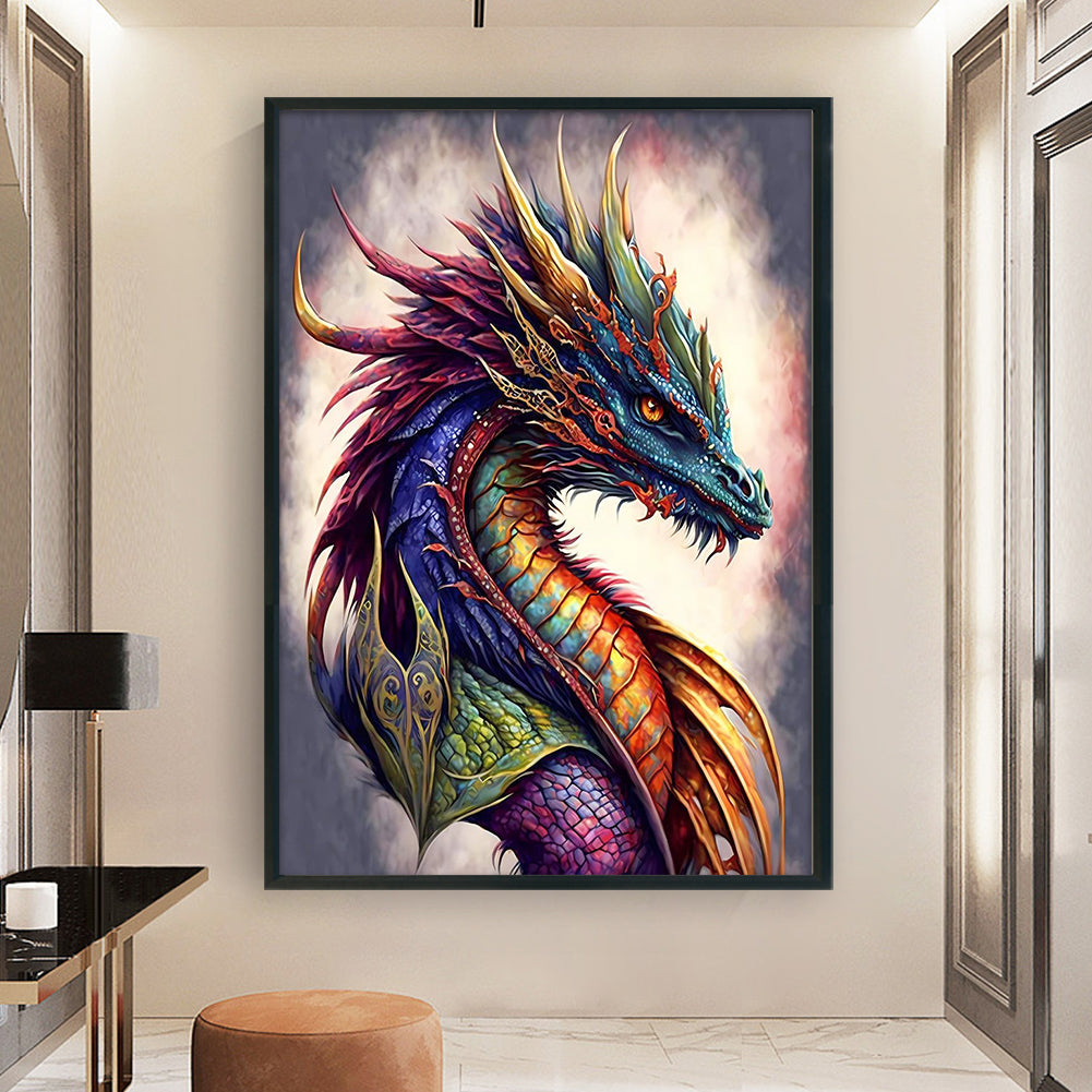 Retro Poster - Dragon Reading A Book - 11CT Stamped Cross Stitch 40*60CM