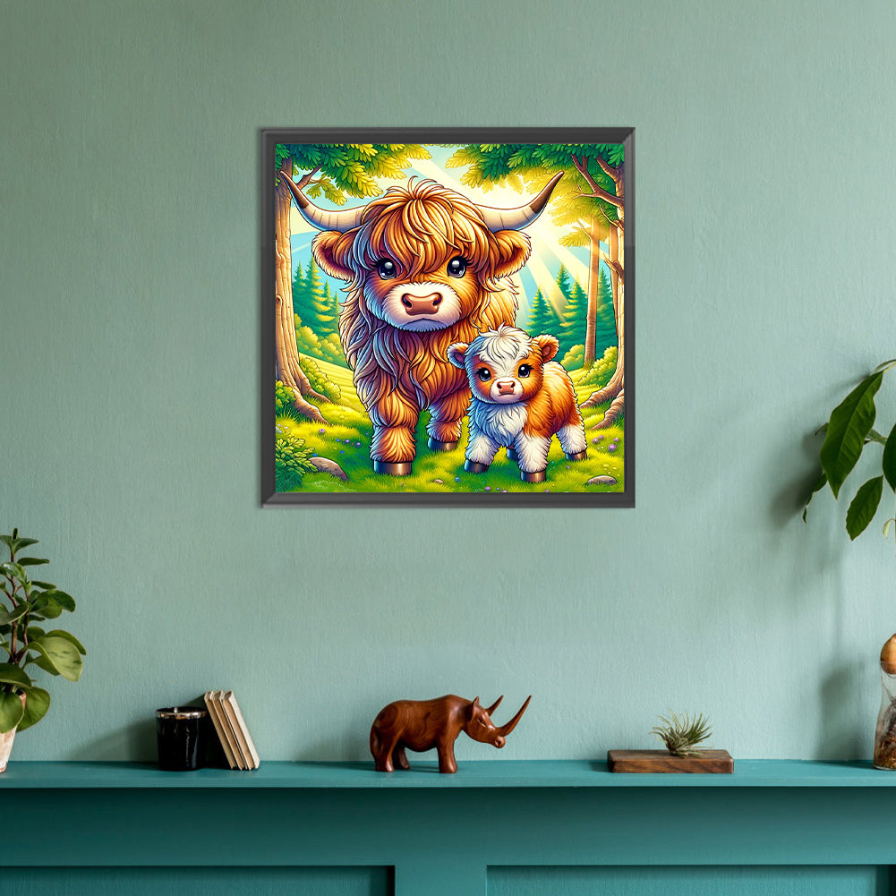 Highland Yak - Full Round Drill Diamond Painting 30*30CM