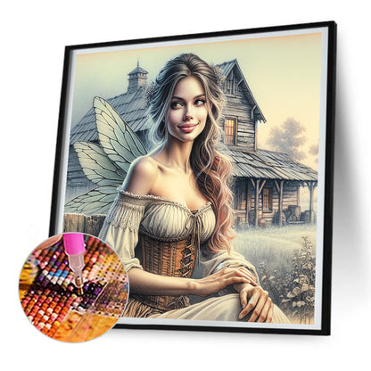 Garden Butterfly Fairy - Full Round Drill Diamond Painting 30*30CM