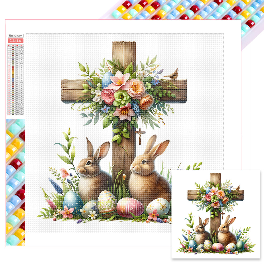 Easter Cross - Full Square Drill Diamond Painting 40*40CM