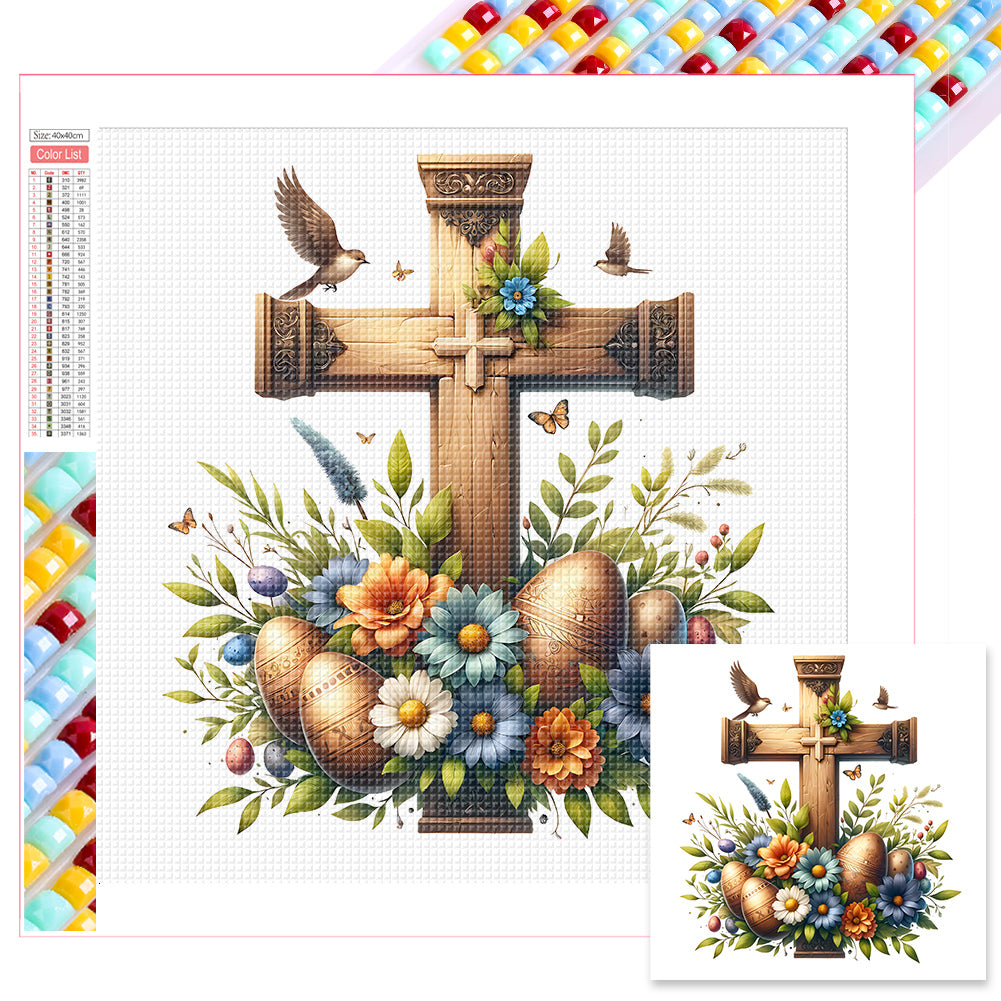 Easter Cross - Full Square Drill Diamond Painting 40*40CM