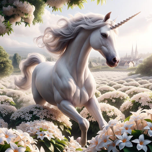 Garden Unicorn - Full Round Drill Diamond Painting 30*30CM