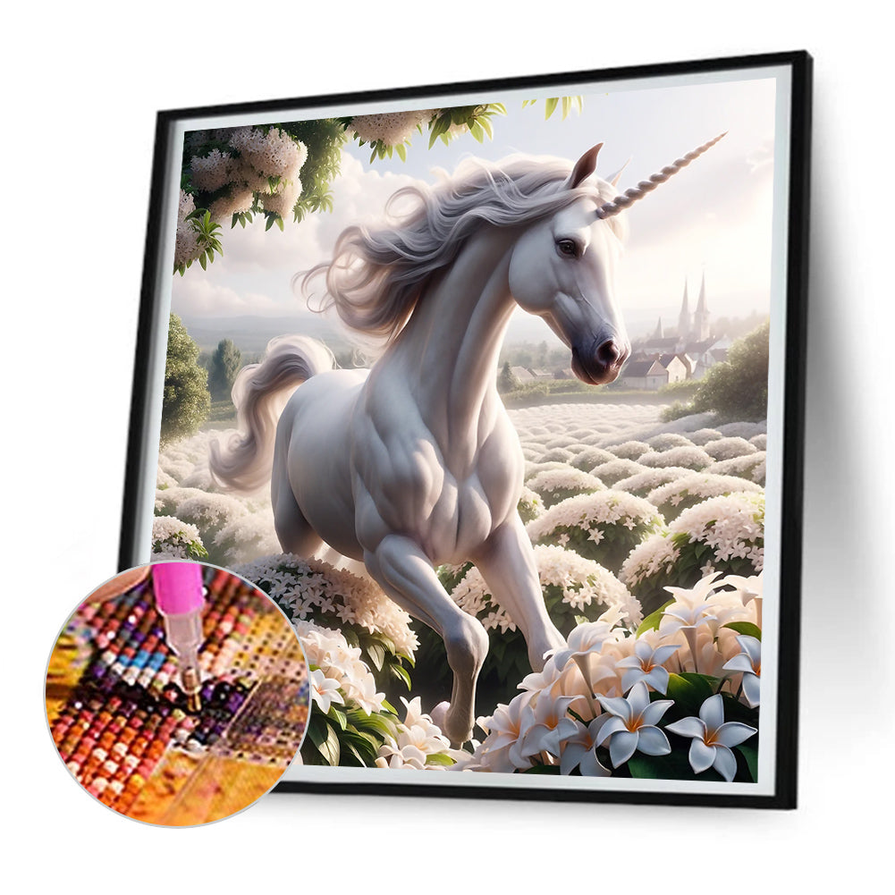 Garden Unicorn - Full Round Drill Diamond Painting 30*30CM