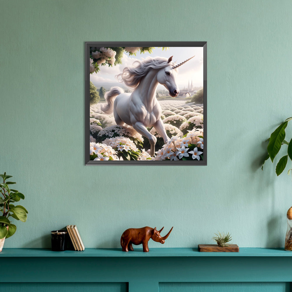 Garden Unicorn - Full Round Drill Diamond Painting 30*30CM