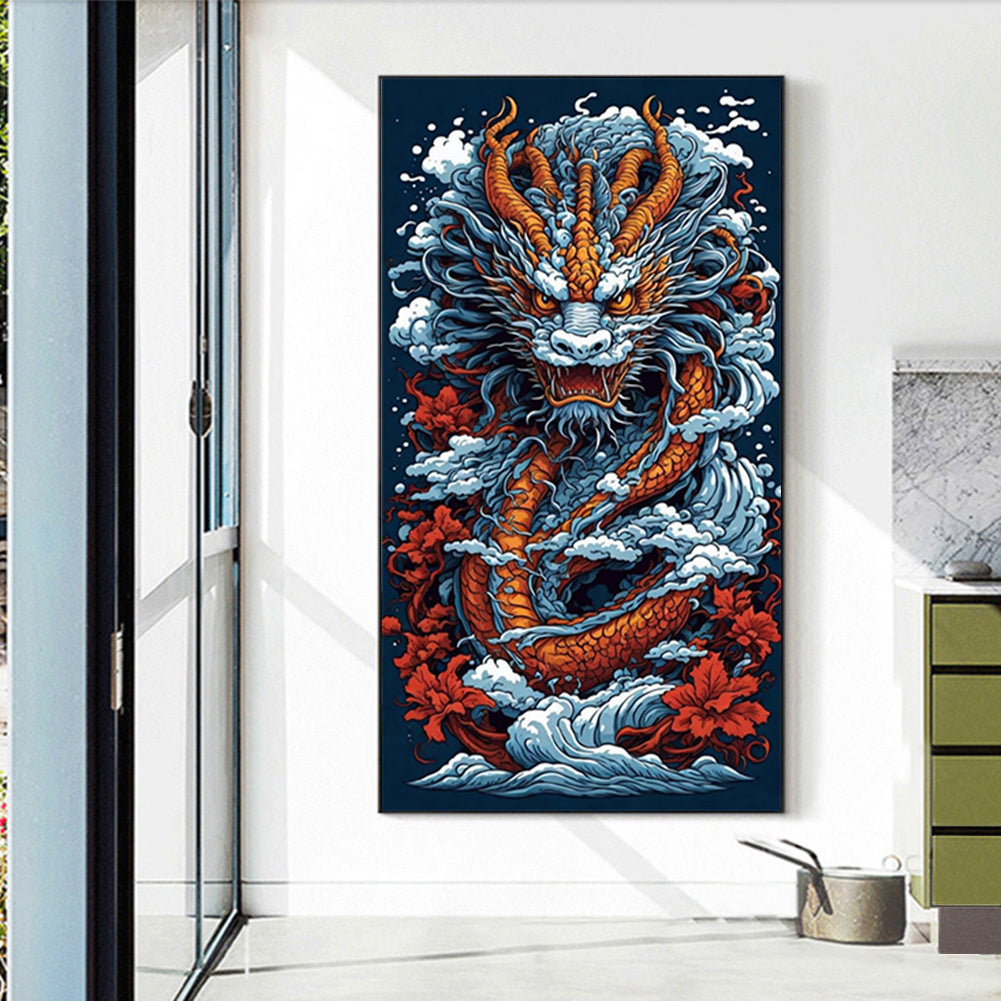 Hovering Dragon - Full Round Drill Diamond Painting 40X75CM