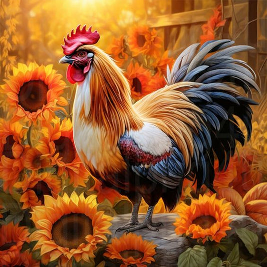 Rooster - Full Round Drill Diamond Painting 30*30CM