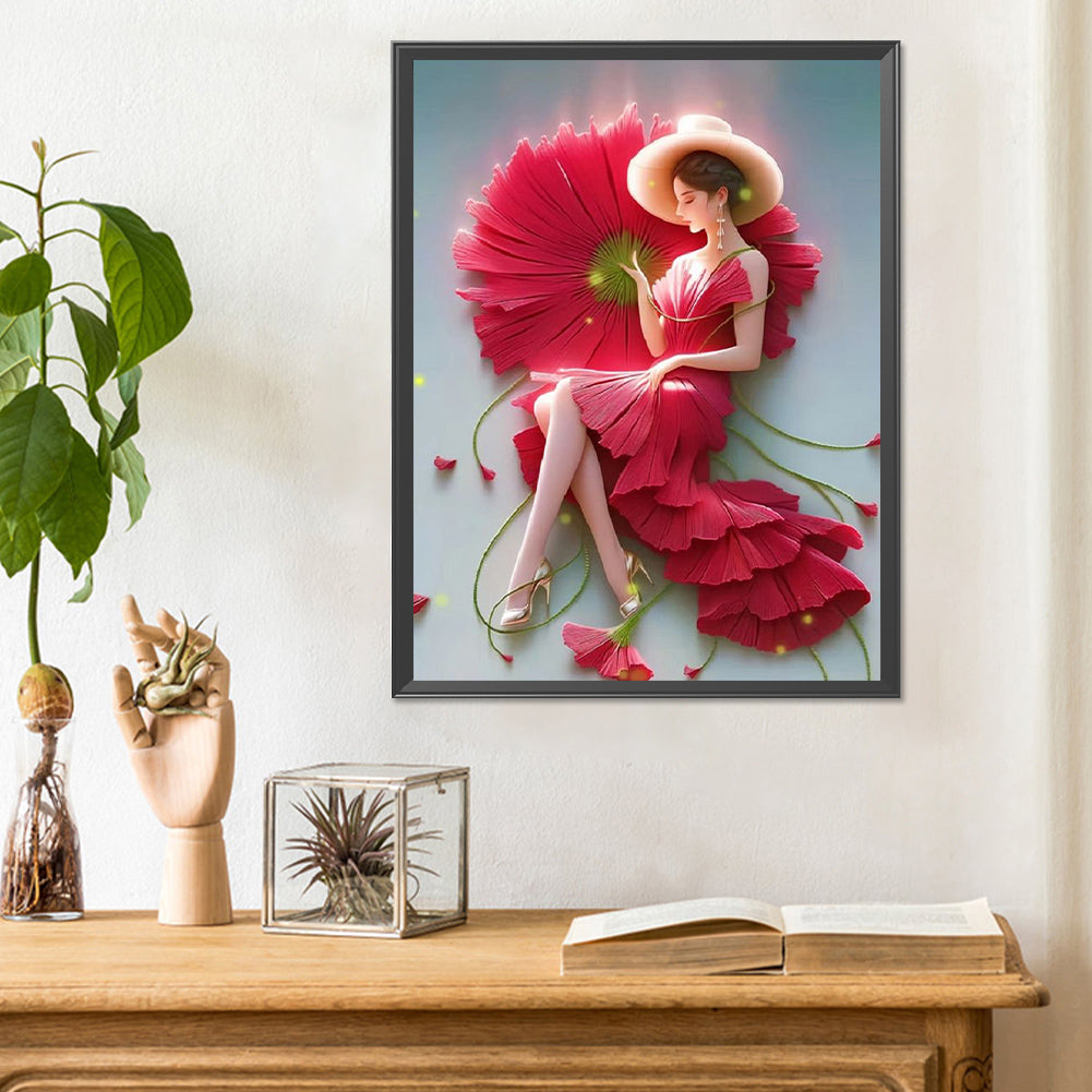 Daisy Woman - Full Round Drill Diamond Painting 30*40CM