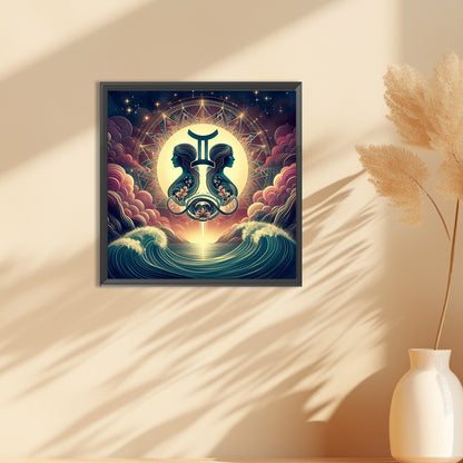 Twelve Zodiac Signs-Gemini - Full Round Drill Diamond Painting 30*30CM