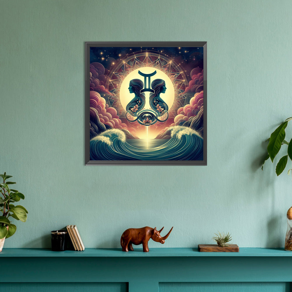 Twelve Zodiac Signs-Gemini - Full Round Drill Diamond Painting 30*30CM