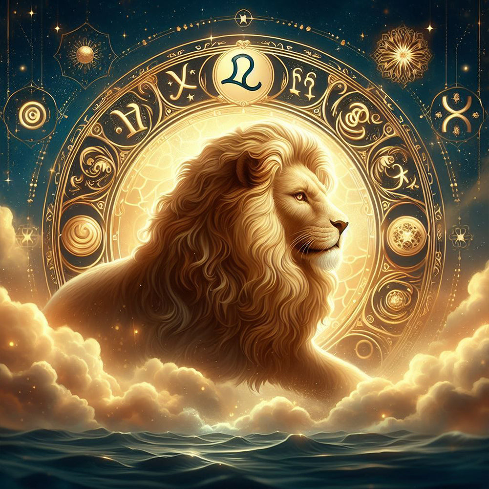 Twelve Zodiac Signs-Leo - Full Round Drill Diamond Painting 30*30CM