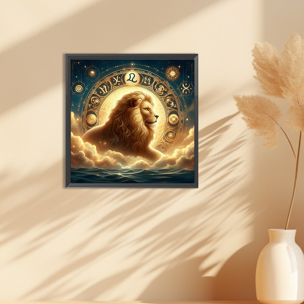 Twelve Zodiac Signs-Leo - Full Round Drill Diamond Painting 30*30CM