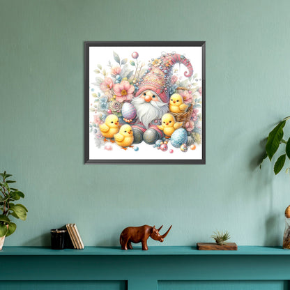 Beautiful Gnome And Chick - Full Round Drill Diamond Painting 30*30CM