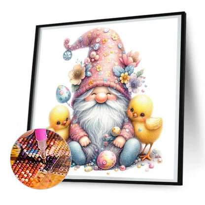 Beautiful Gnome And Chick - Full Round Drill Diamond Painting 30*30CM