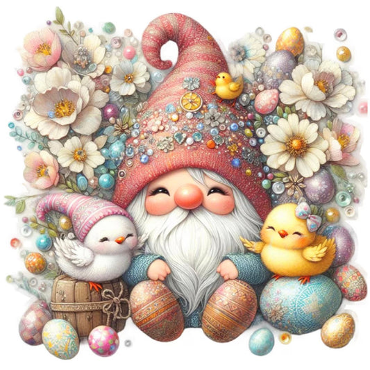 Beautiful Gnome And Chick - Full Round Drill Diamond Painting 30*30CM