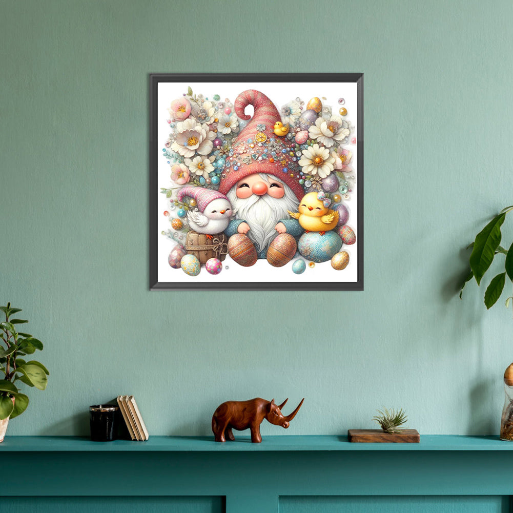 Beautiful Gnome And Chick - Full Round Drill Diamond Painting 30*30CM