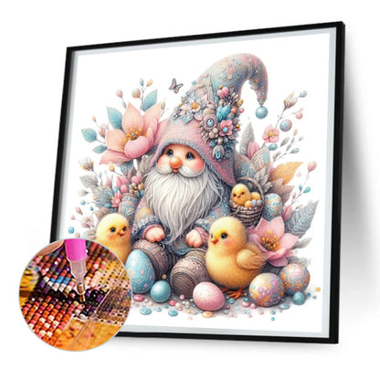 Beautiful Gnome And Chick - Full Round Drill Diamond Painting 30*30CM