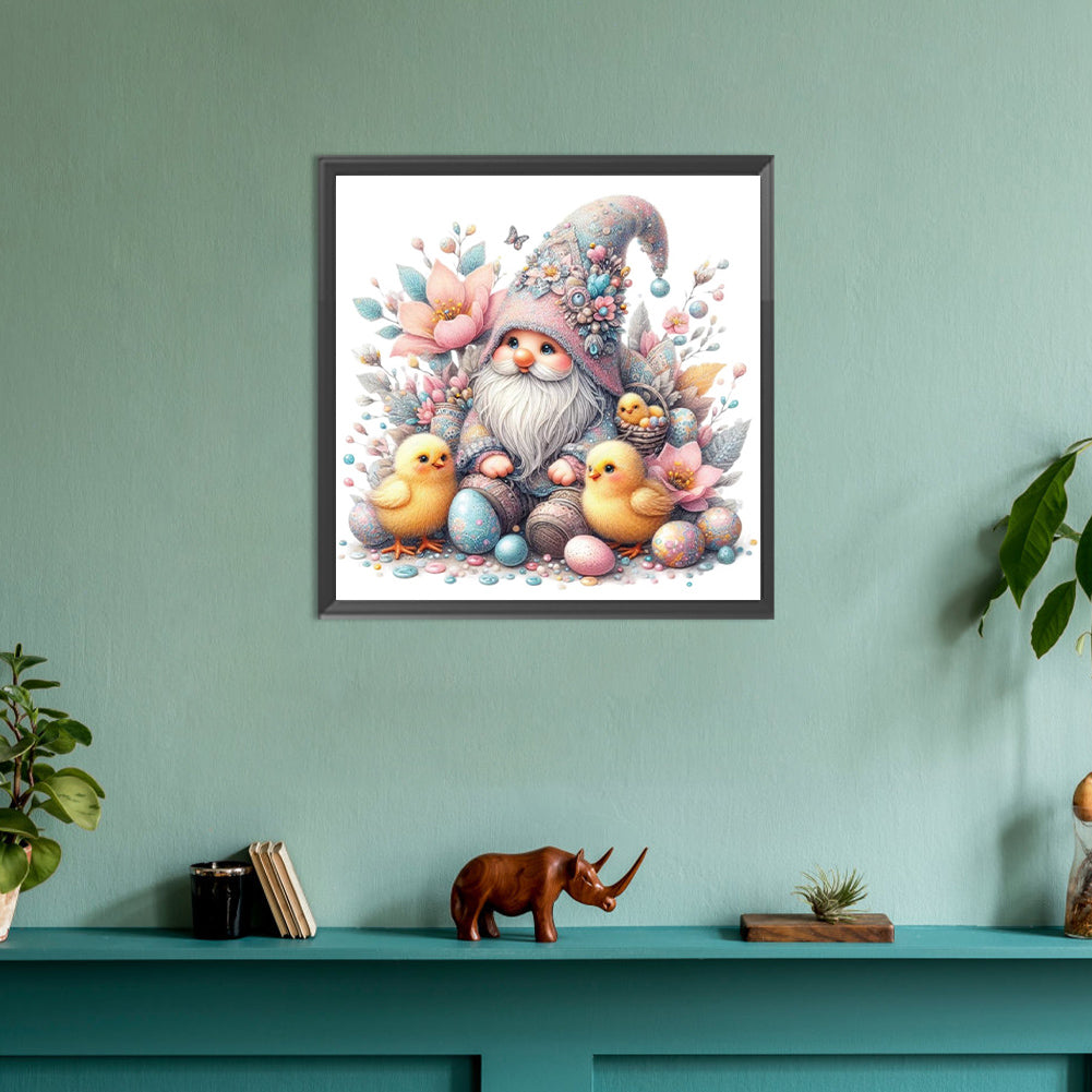 Beautiful Gnome And Chick - Full Round Drill Diamond Painting 30*30CM