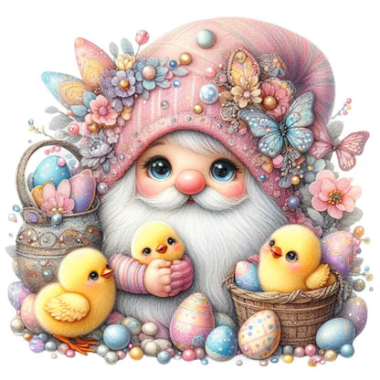 Beautiful Gnome And Chick - Full Round Drill Diamond Painting 30*30CM