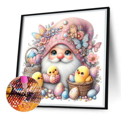 Beautiful Gnome And Chick - Full Round Drill Diamond Painting 30*30CM