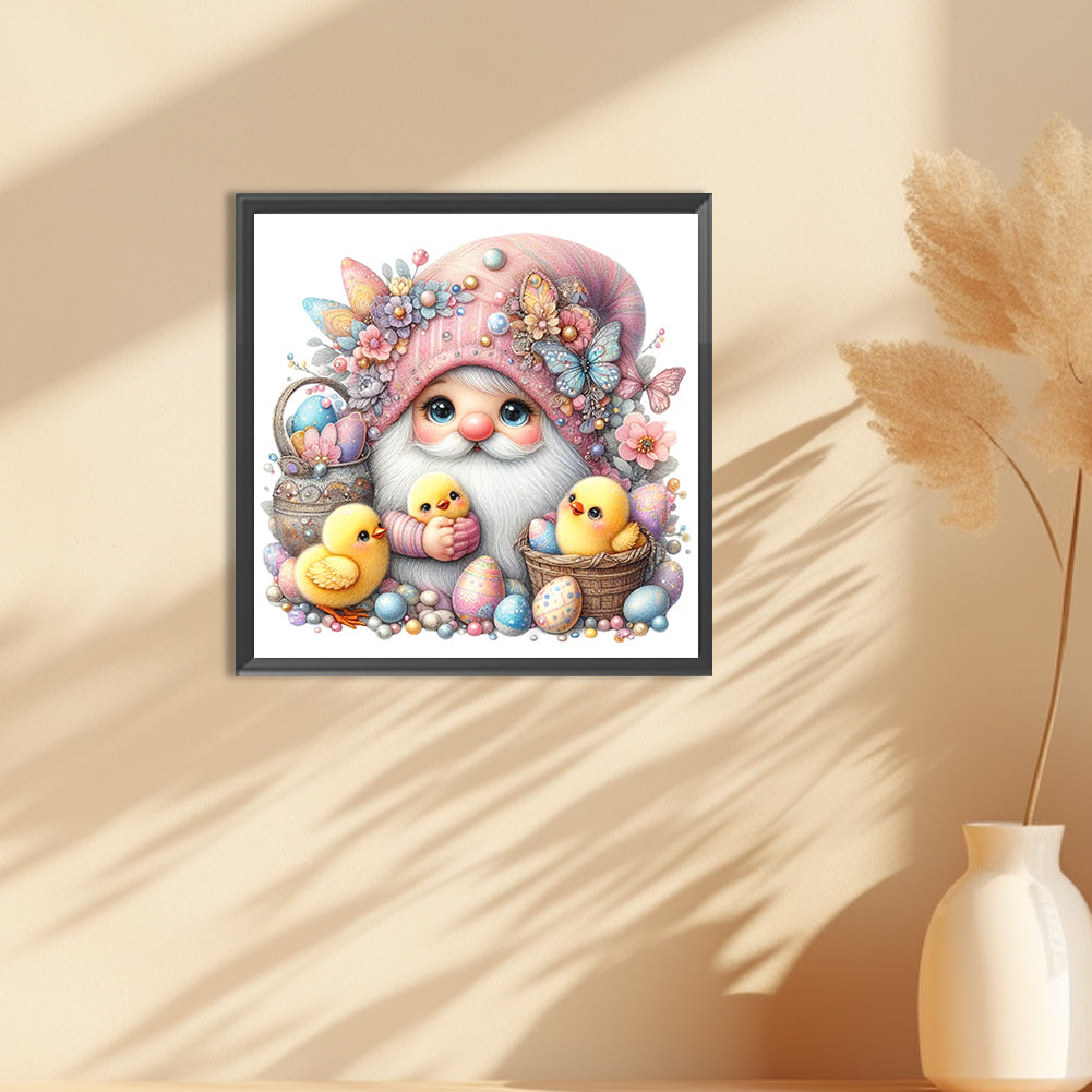 Beautiful Gnome And Chick - Full Round Drill Diamond Painting 30*30CM