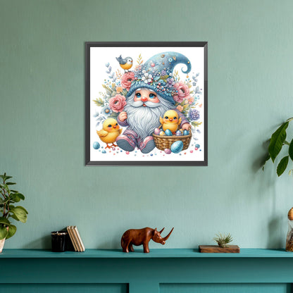 Beautiful Gnome And Chick - Full Round Drill Diamond Painting 30*30CM