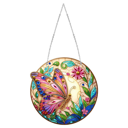 Sun Catcher 5D Diamond Painting Dots Pendant for Office Decor (Butterfly KJ0104)
