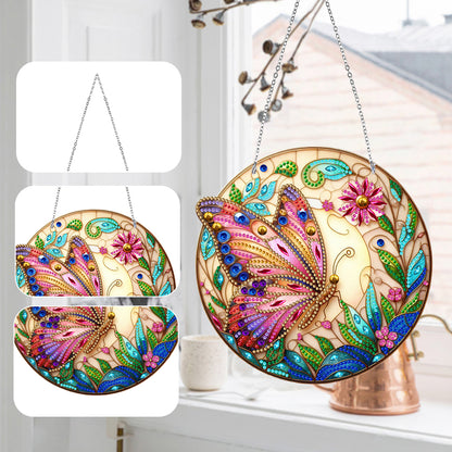 Sun Catcher 5D Diamond Painting Dots Pendant for Office Decor (Butterfly KJ0104)