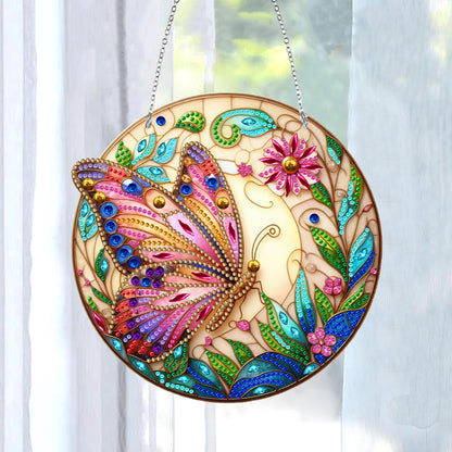 Sun Catcher 5D Diamond Painting Dots Pendant for Office Decor (Butterfly KJ0104)