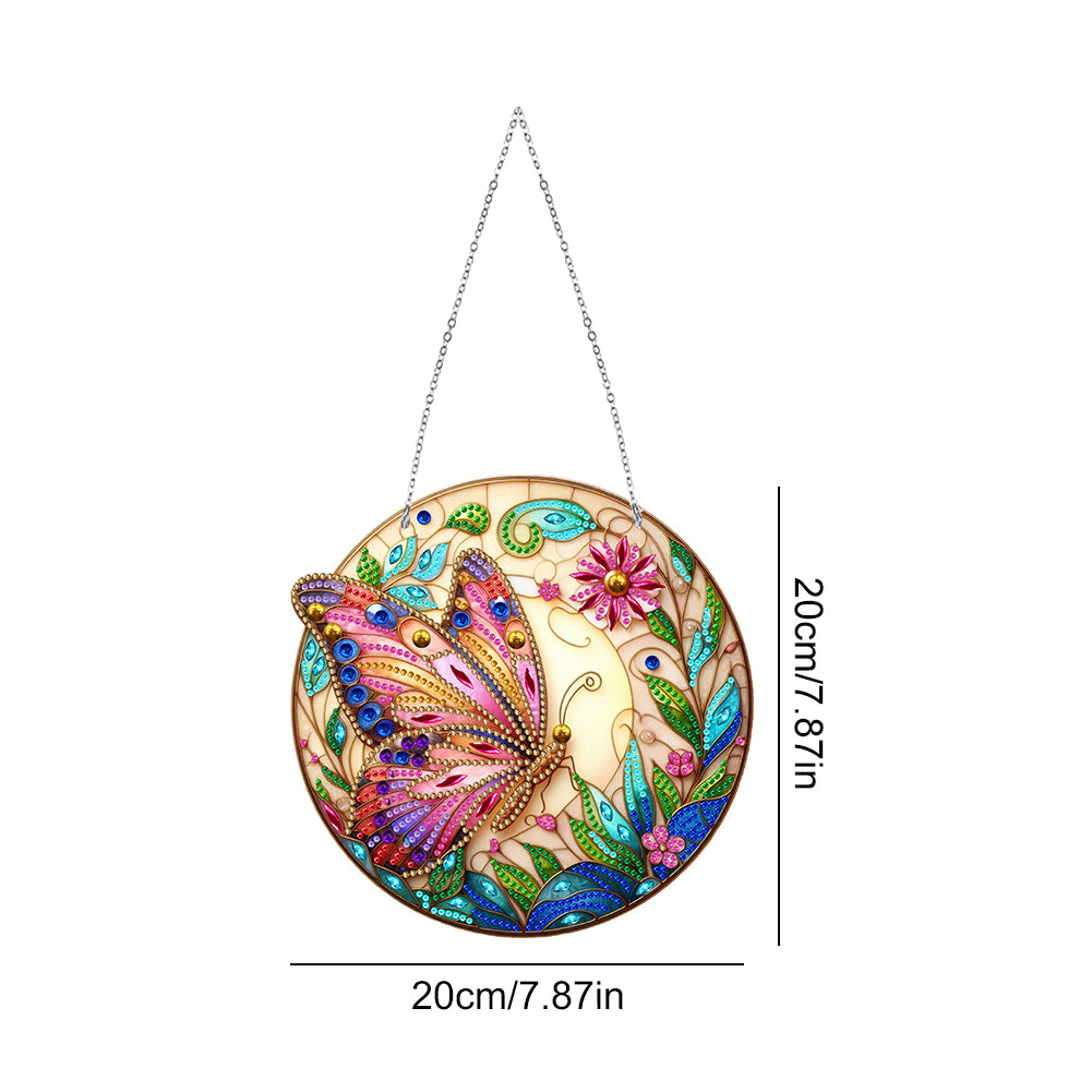 Sun Catcher 5D Diamond Painting Dots Pendant for Office Decor (Butterfly KJ0104)